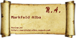 Markfeld Alba névjegykártya